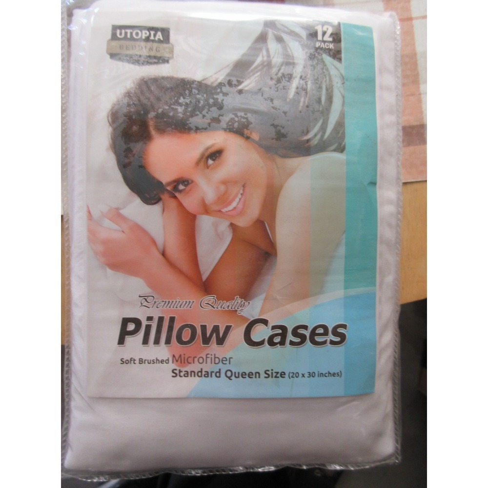 Utopia Pillow Cases - 12 PK 20" X 30" NIP Standard Queen
